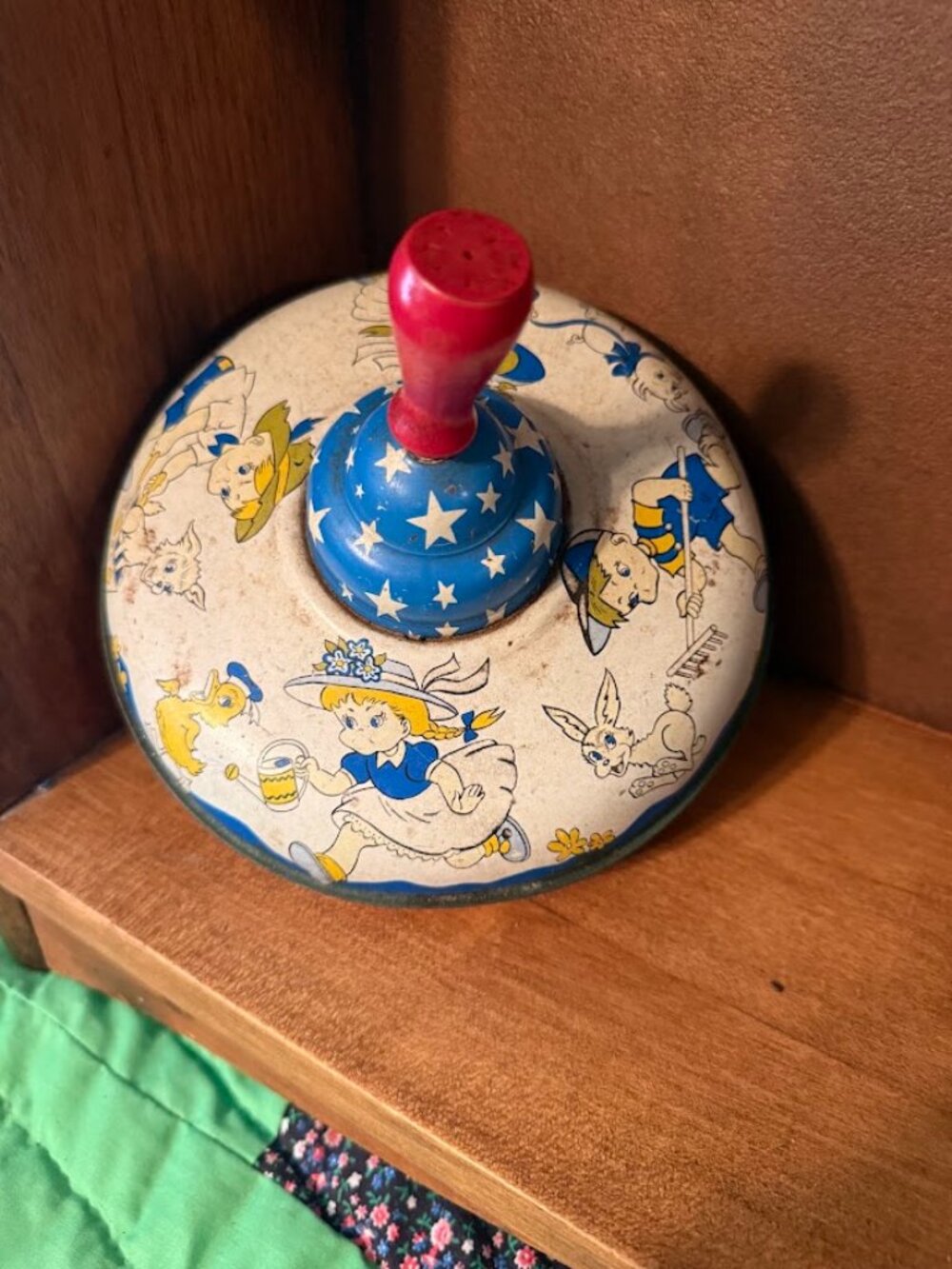 Vintage 1950s Ohio Art Tin Litho Spinning Top Toy